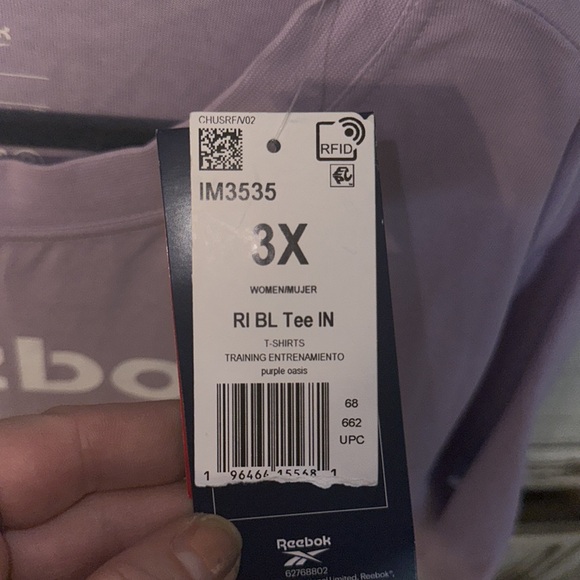 NWT Reebok lavender t shirt short sleeves training shirts size three x nice - Picture 3 of 6